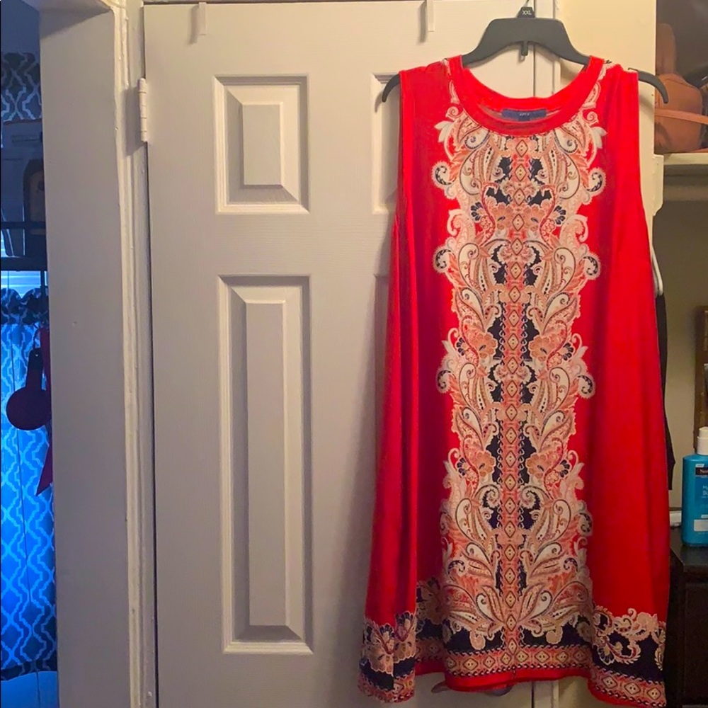 Red dress with Paisley print